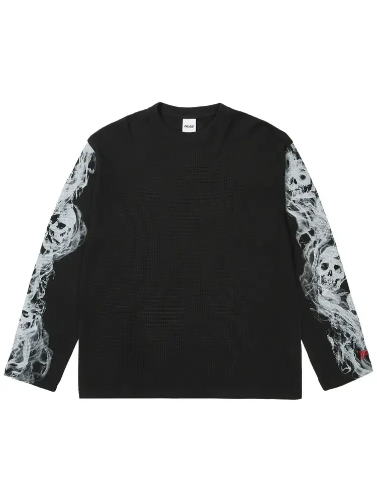 Футболка с длинными рукавами Palace Smoked Waffle — изображение 1 из 2, черный