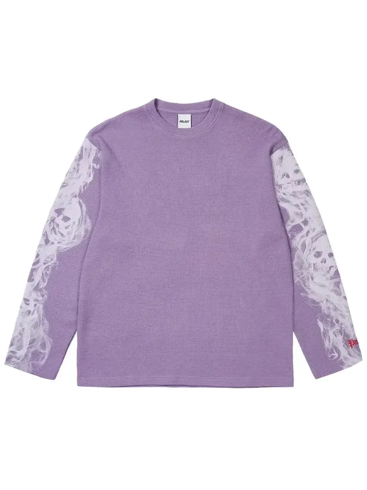 Футболка с длинным рукавом Palace Smoked Waffle 'Flat Grape' — изображение 1 из 2, фиолетовый