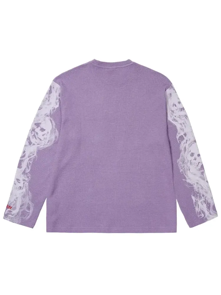 Футболка с длинным рукавом Palace Smoked Waffle 'Flat Grape' — изображение 2 из 2, фиолетовый