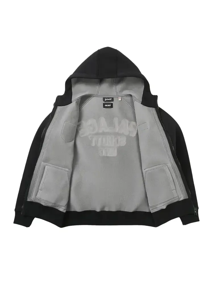 Худи Palace x Schott из флиса — изображение 2 из 3, черный