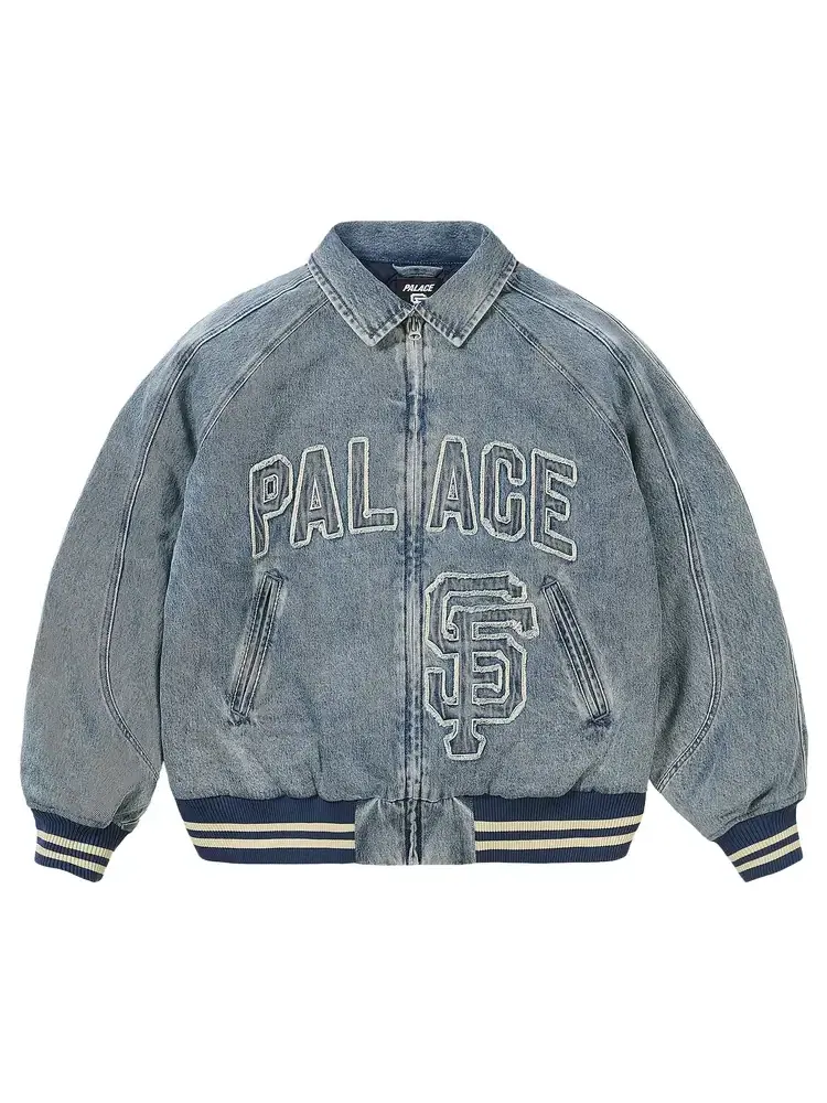 Джинсовая куртка Palace x San Francisco Giants в стиле Varsity, цвет «Stone Wash» — изображение 1 из 3