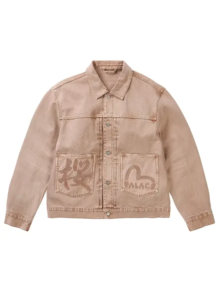 Джинсовая куртка Palace x Evisu Type 2 — изображение 1 из 2, розовый