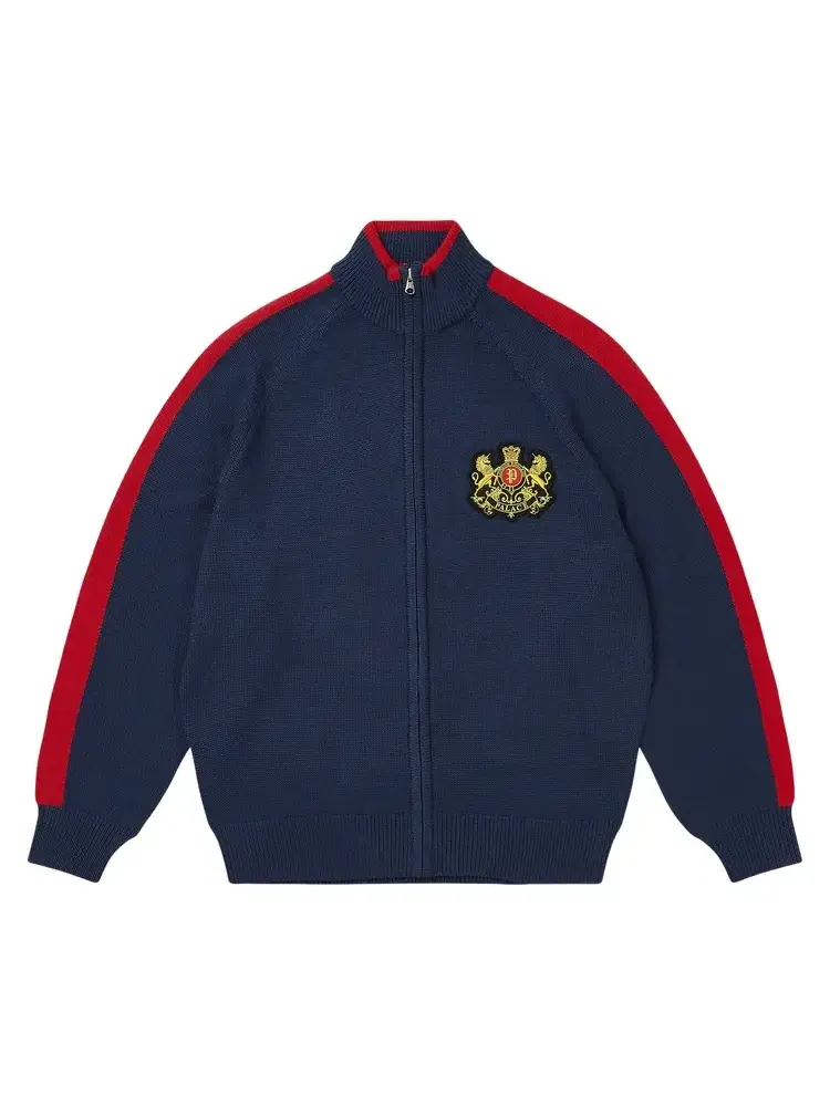 Вязаный свитер Palace Established Zip Funnel Knit 'Navy' — изображение 1 из 2, синий