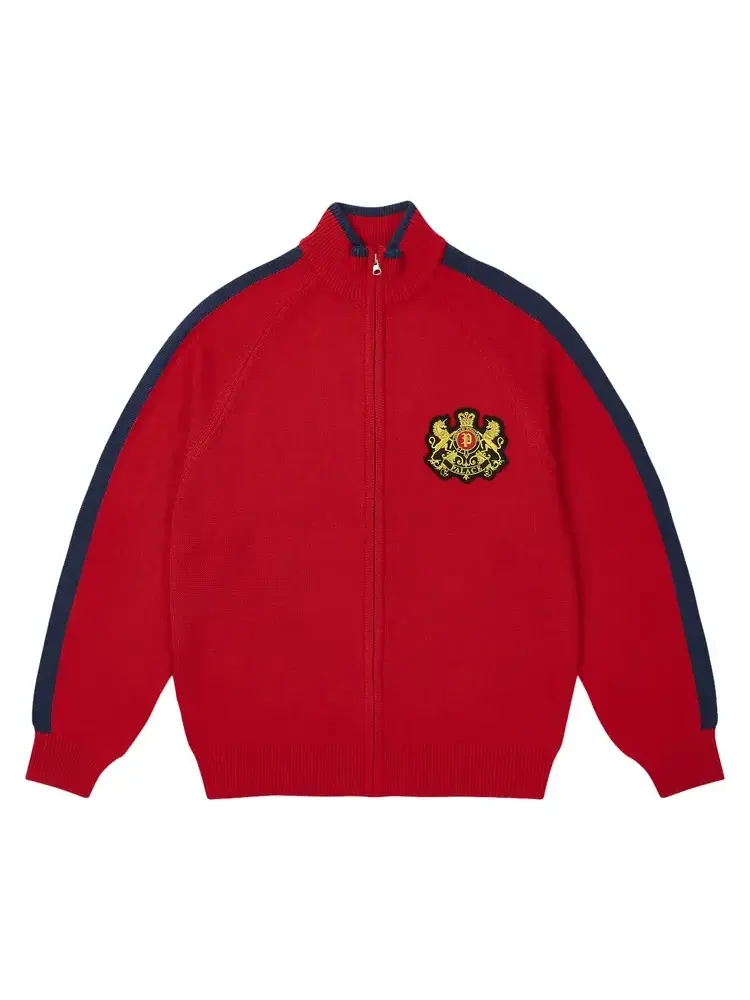 Вязаный свитер Palace Established Zip Funnel Knit 'Truest Red' — изображение 1 из 2, красный