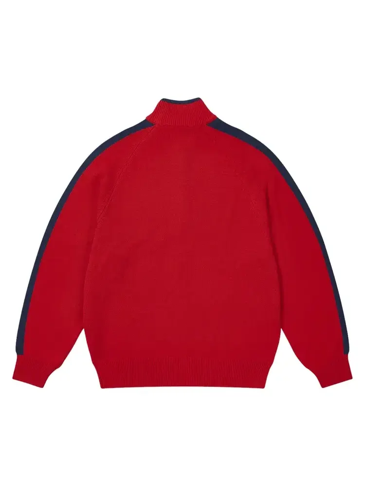 Вязаный свитер Palace Established Zip Funnel Knit 'Truest Red' — изображение 2 из 2, красный