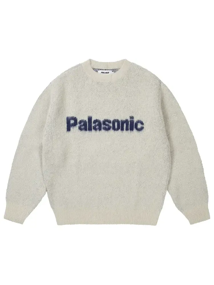 Вязаная футболка Palace Palasonic Knit Crew серого цвета — изображение 1 из 1, серый