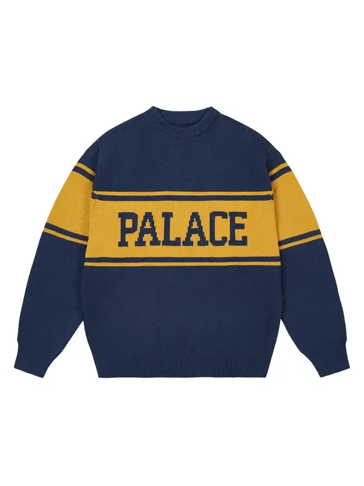 Вязаный свитер в полоску Palace College — изображение 1 из 1, синий
