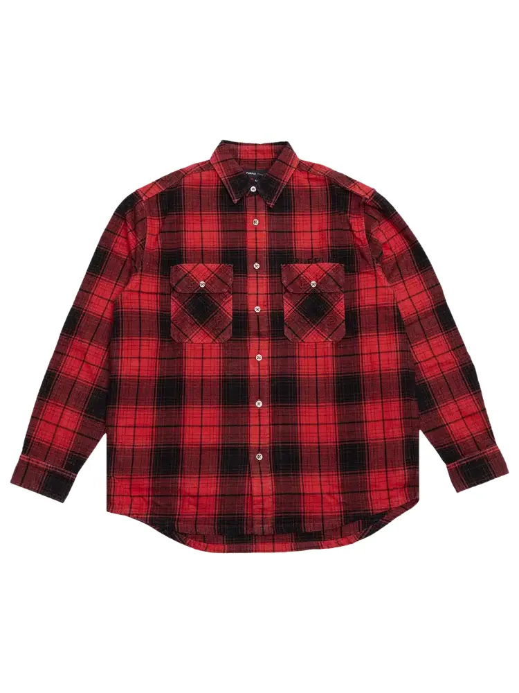 Рубашка PURPLE BRAND Plaid Flannel Long-Sleeve 'Red'