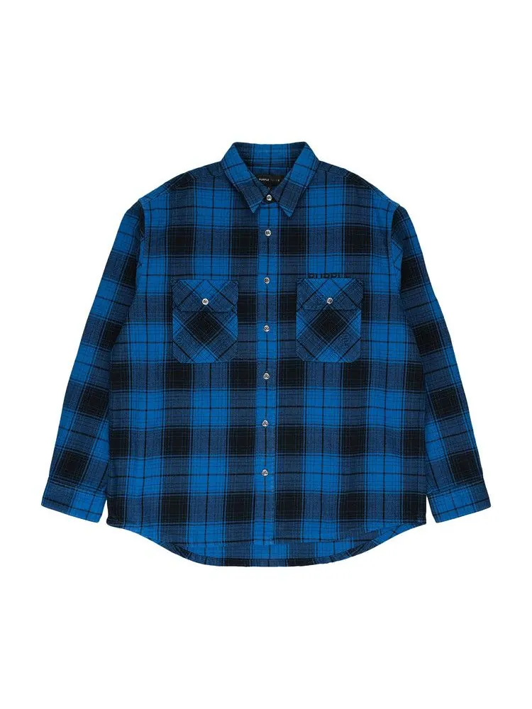Рубашка PURPLE BRAND Plaid Flannel Long-Sleeve Shirt