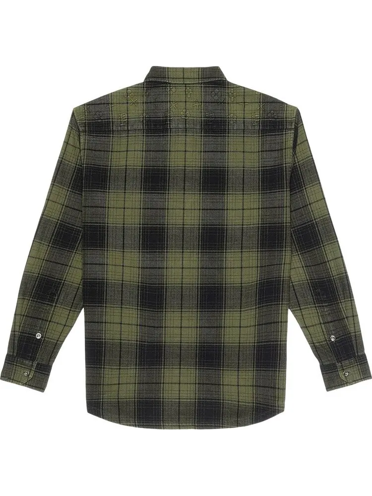 Рубашка PURPLE BRAND Plaid Flannel Long-Sleeve 'Green' — изображение 2 из 2, зеленый