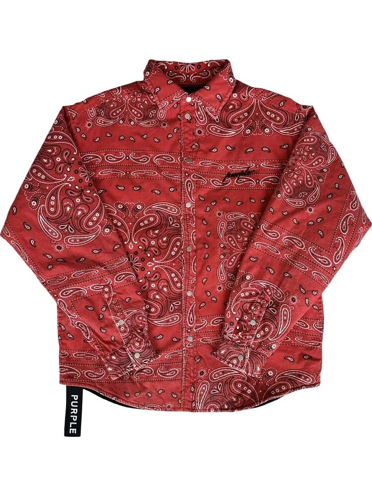 Рубашка PURPLE BRAND Padded Quilt Lined Bandana 'Red'