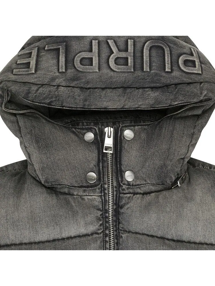 Куртка PURPLE BRAND Denim Puffer Jacket — изображение 3 из 3, черный