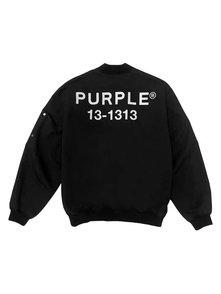 Куртка PURPLE BRAND Poly Oversized Bomber Jacket — изображение 2 из 2, черный