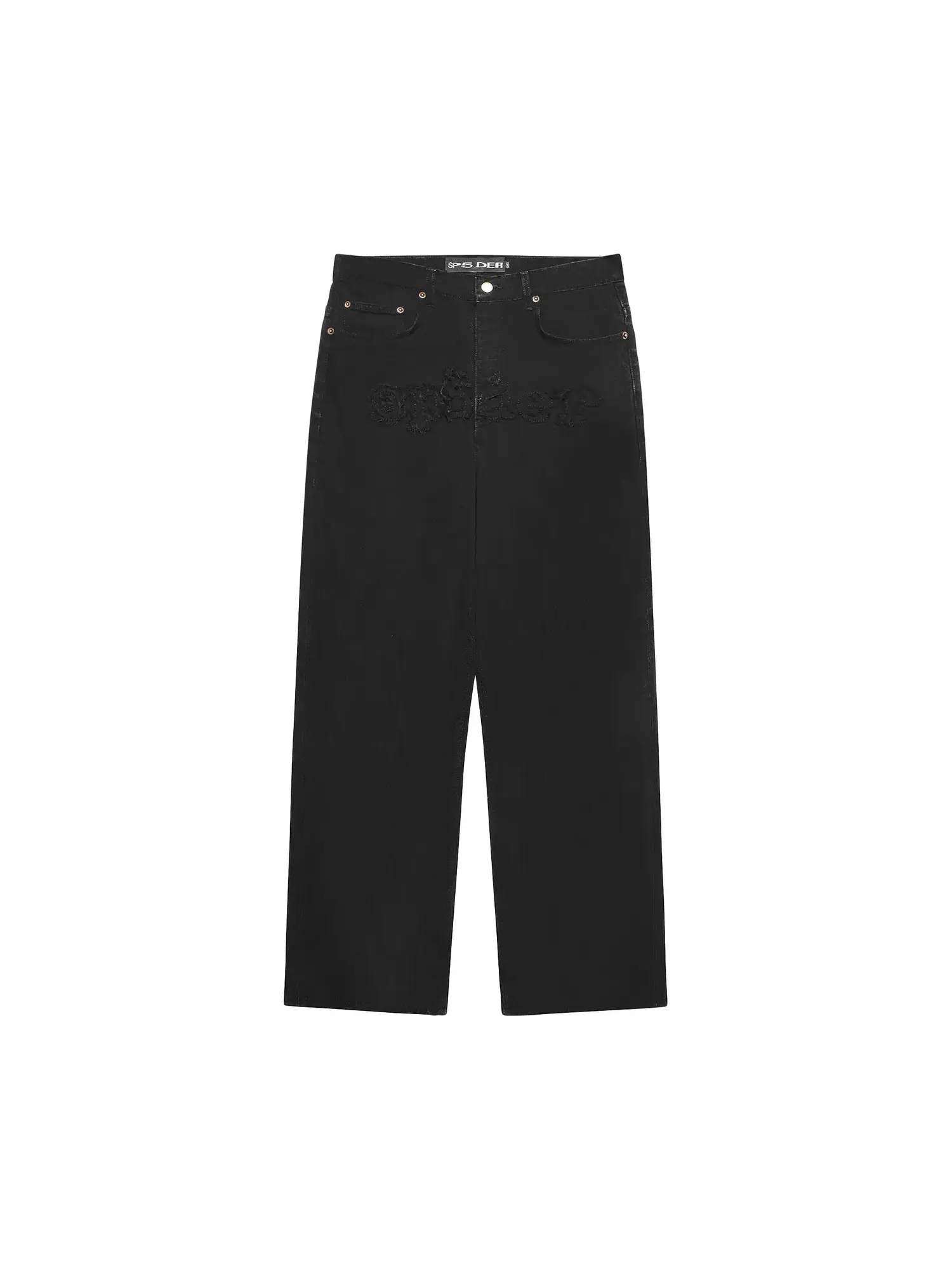 Джинсы Sp5der Distressed Logo V3 Denim — изображение 1 из 2, черный