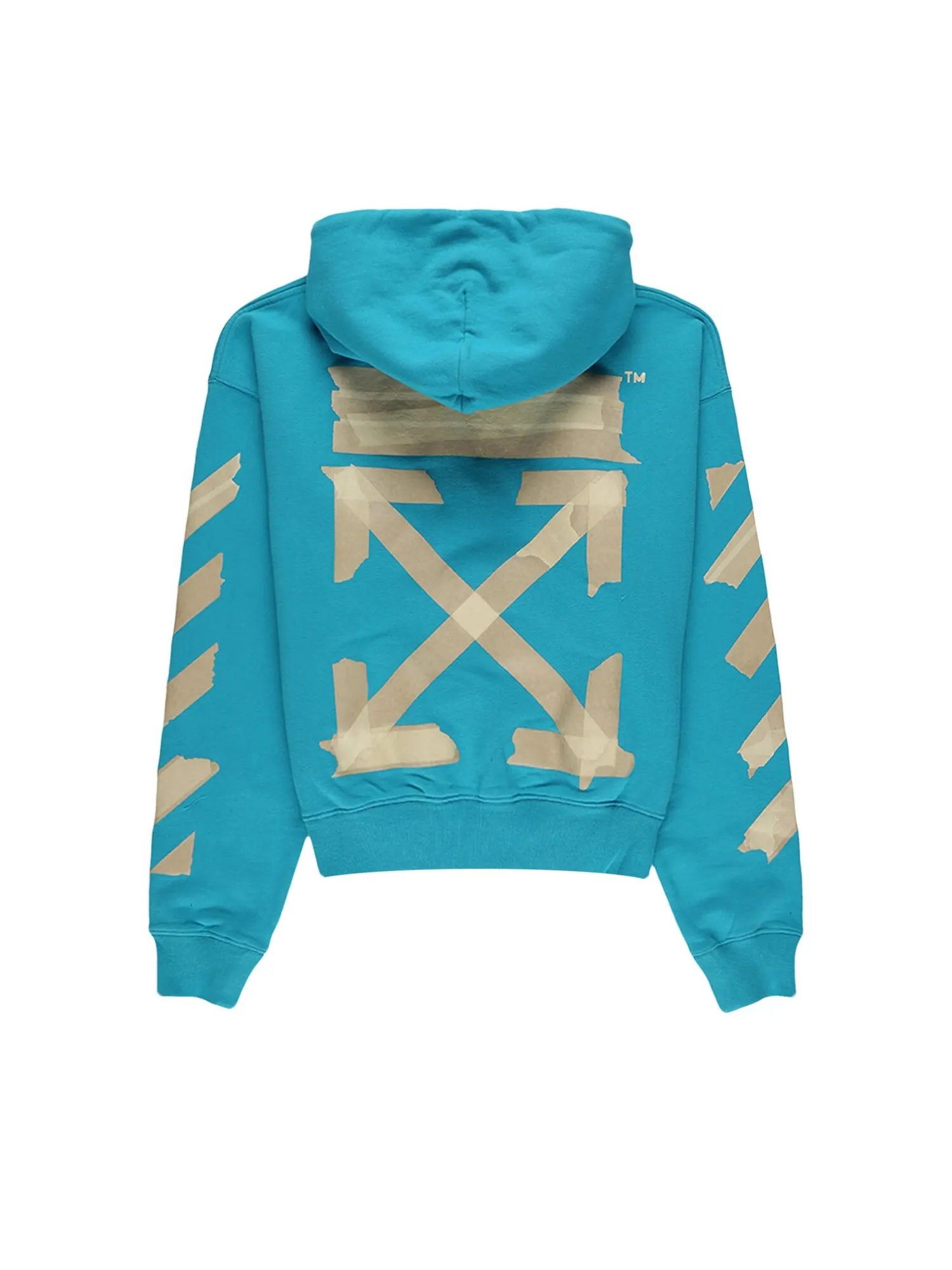 Толстовка Off-White Tape Arrows Ov Petrol Blue — изображение 2 из 2, синий