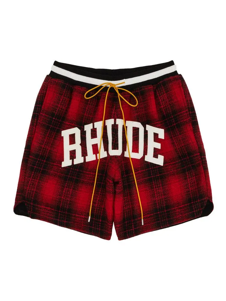 Шорты Rhude Flannel Collegiate Court Logo Short