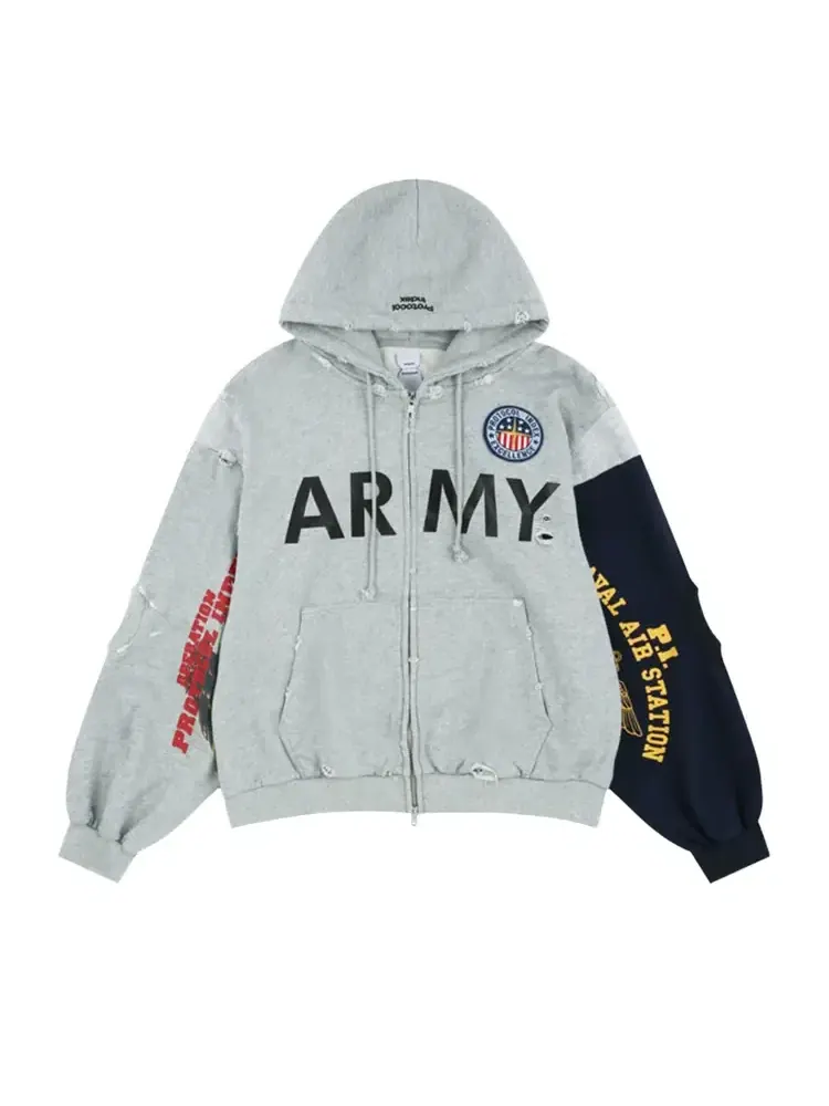 Худи Protocol Index Reconstructed Zip Hoodie — серый