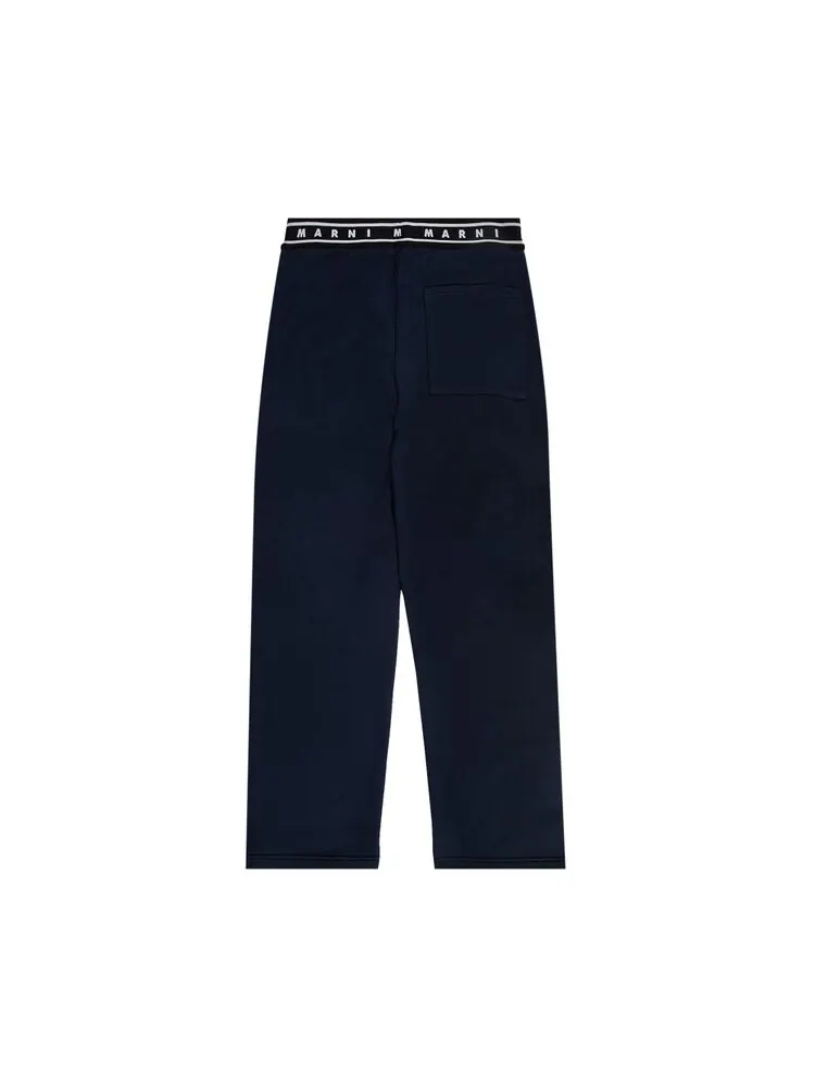 Спортивные брюки Marni Logos 'Blue Kyanite' — изображение 2 из 2, синий