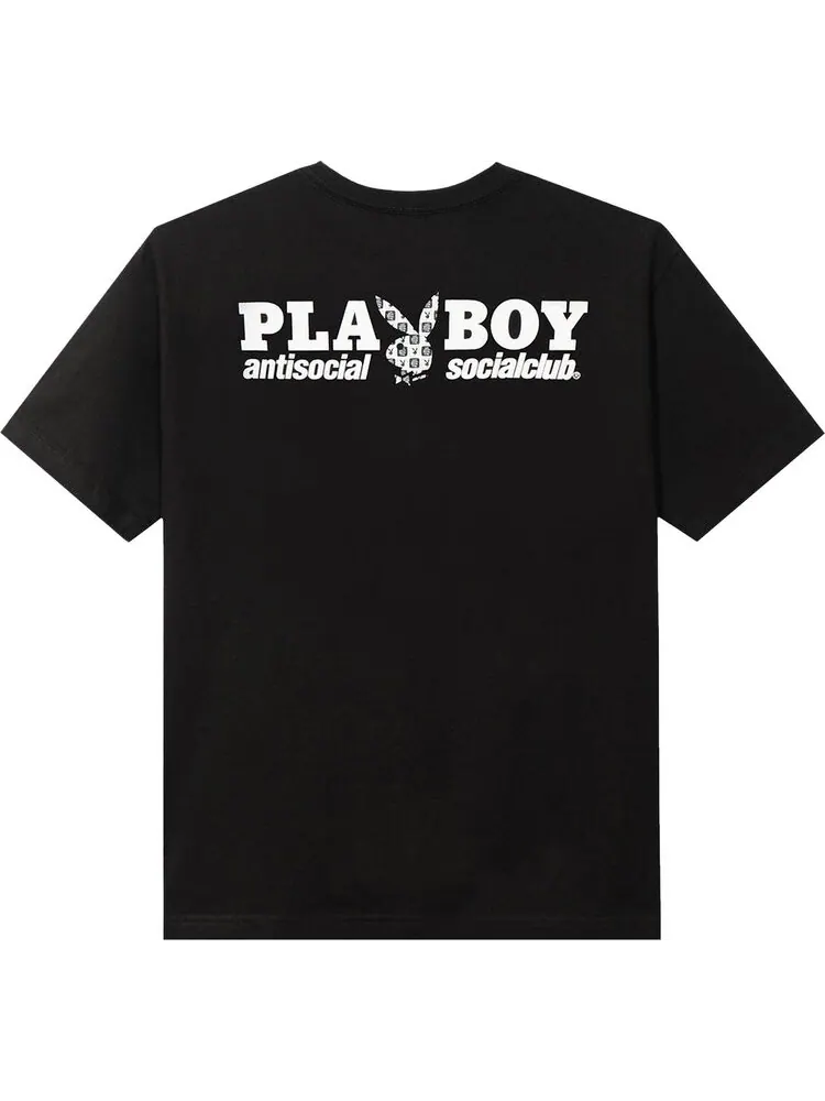 Футболка Anti Social Social Club x Playboy Checkered Tee 'Black' — изображение 2 из 2, черный