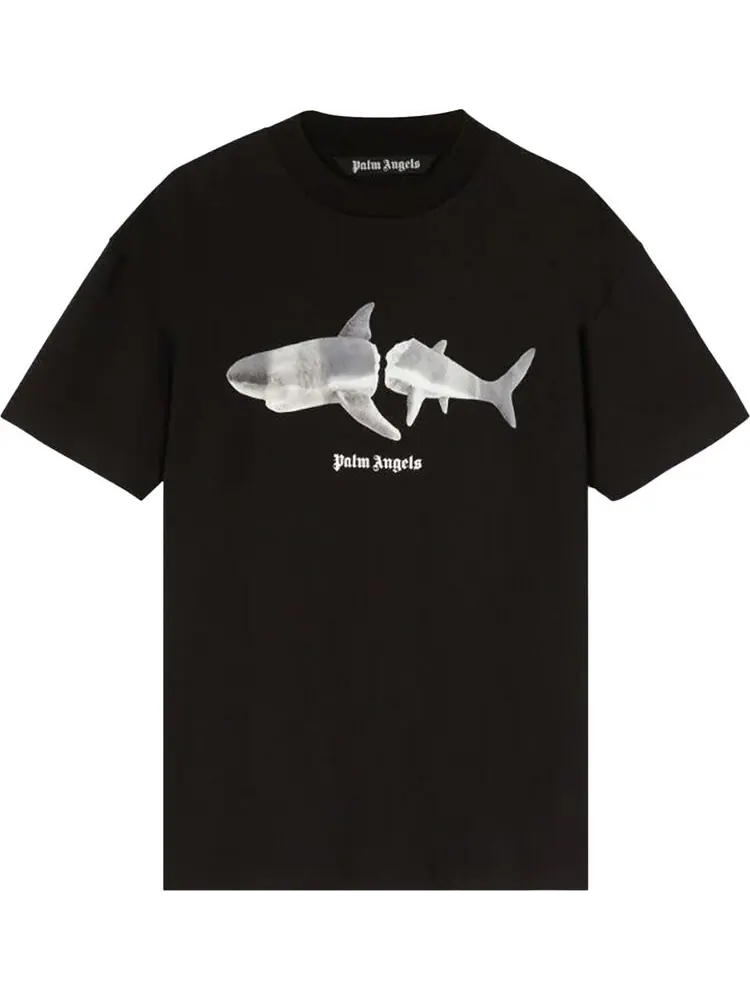 Футболка Palm Angels Shark Classic Tee 'Black/White' — черный