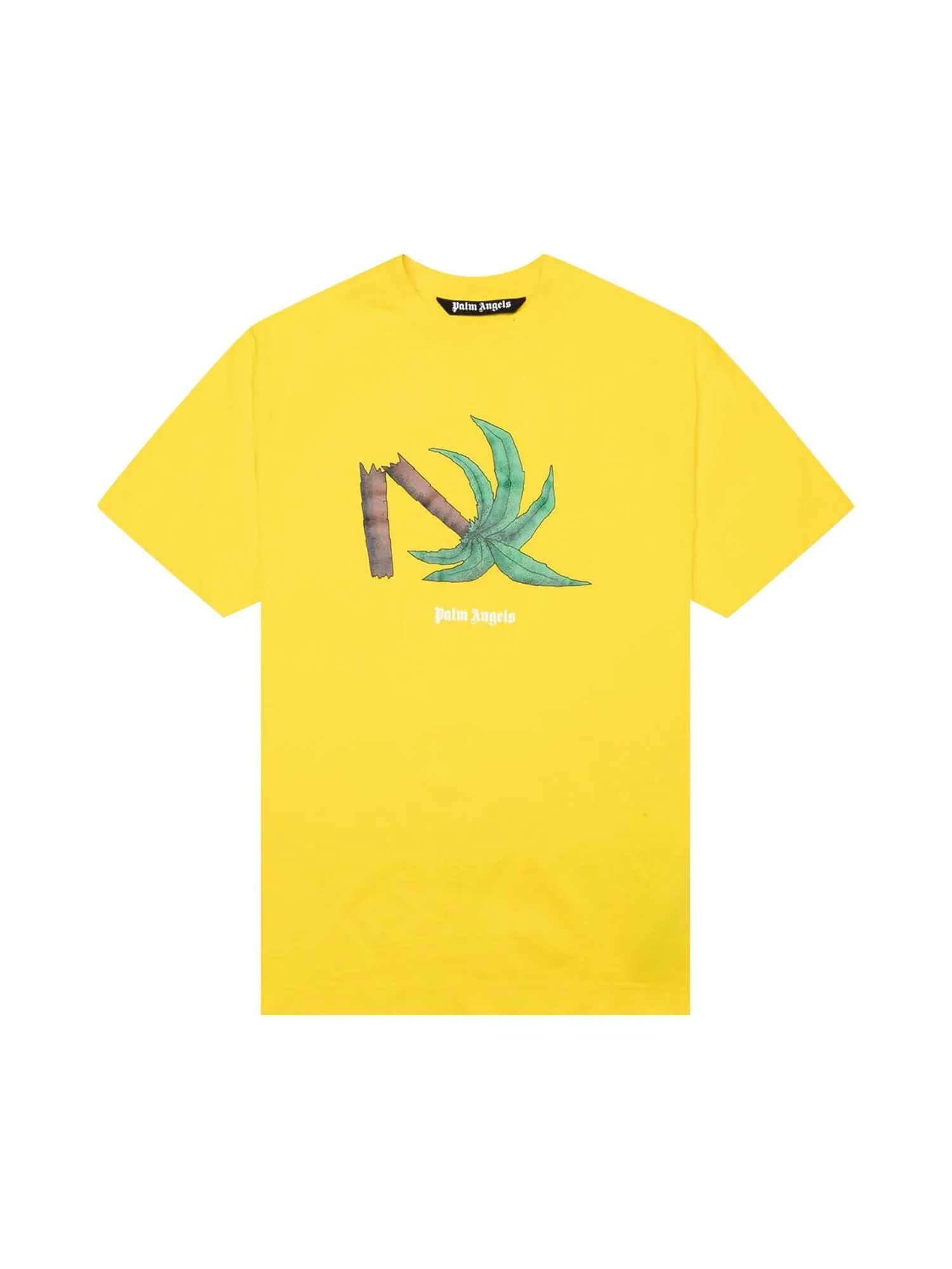 Классическая футболка Palm Angels Broken Palm — изображение 1 из 2, желтый/зеленый