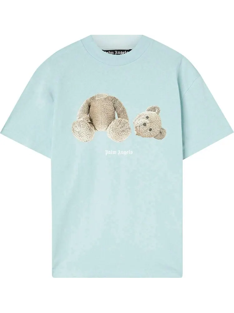 Футболка Palm Angels PA Bear Classic Tee 'Light Blue/Brown' — изображение 1 из 1, синий