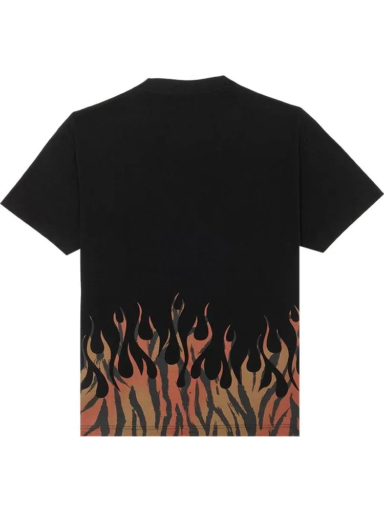 Футболка Palm Angels Tiger Flames Tee 'Black/Orange' — изображение 2 из 2, черный
