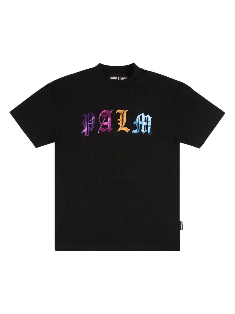 Футболка Palm Angels Gothic Logo Tee Black/Multicolor — изображение 1 из 2, черный/мульти