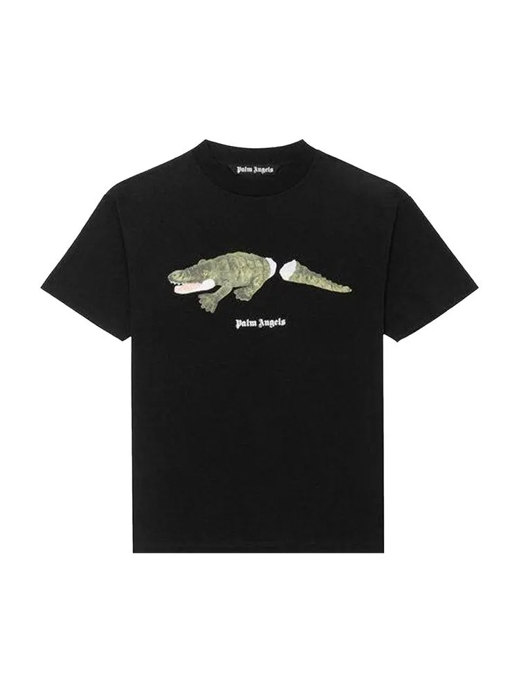 Футболка Palm Angels Crocodile Tee — изображение 1 из 1, черный/зеленый