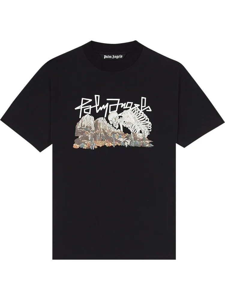 Футболка Palm Angels Desert Skull Tee 'Black/Multi' — изображение 1 из 2, черный