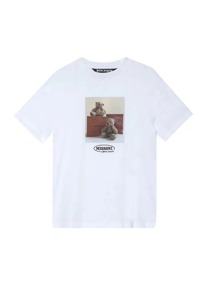 Футболка Palm Angels x Missoni Bear Tee 'White/Black' — изображение 1 из 2, белый