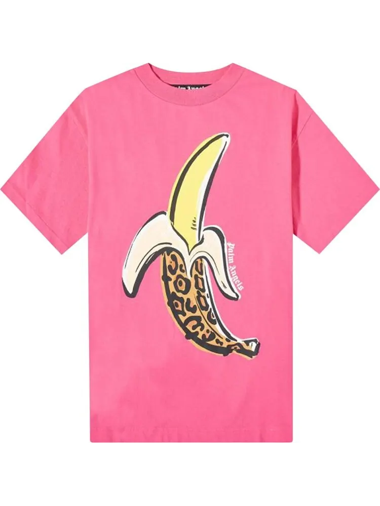 Футболка Palm Angels Banana Classic Tee 'Fuchsia/Yellow' — изображение 1 из 1, розовый