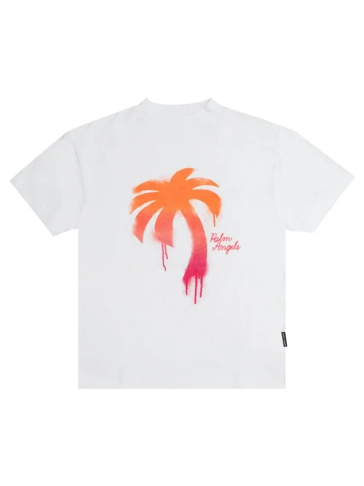 Футболка Palm Angels The Palm Classic Tee 'White/Fuchsia' — изображение 1 из 1, белый