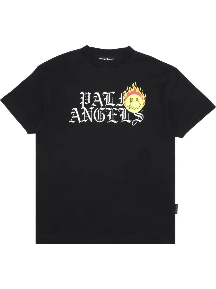 Футболка Palm Angels Burning Head Logo Short-Sleeve Tee 'Black/Yellow' — изображение 1 из 3, черный