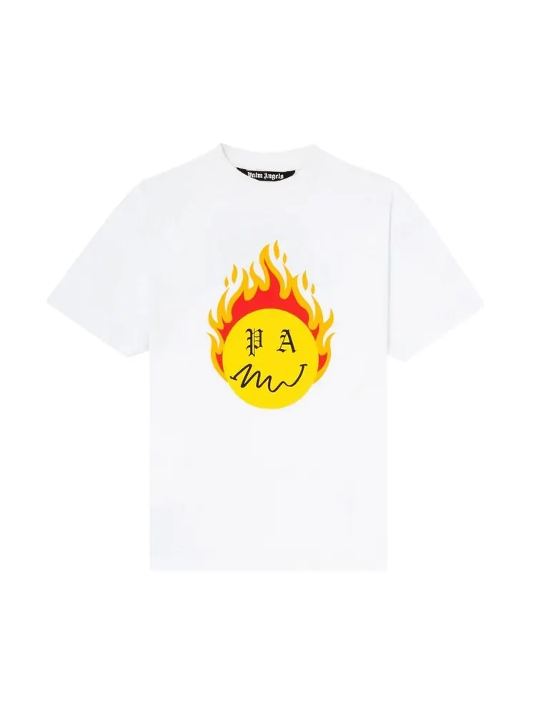 Футболка Palm Angels Burning Head Short-Sleeve T-Shirt 'White/Yellow' — изображение 1 из 2, белый