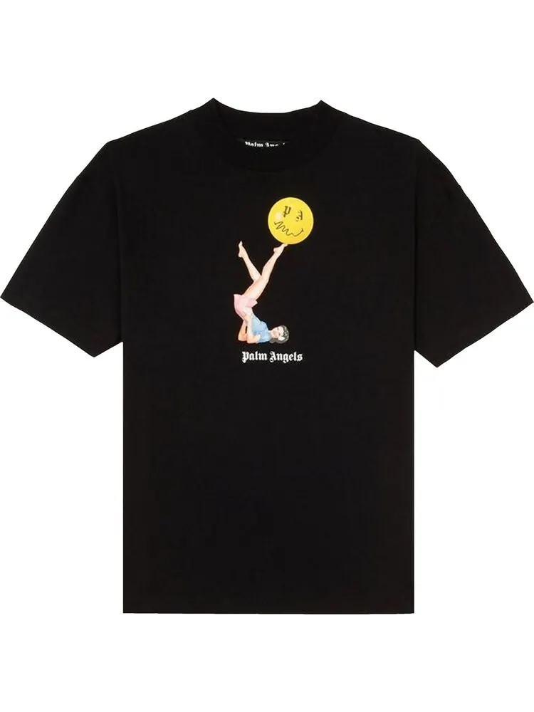 Футболка Palm Angels Juggler Pin Up Tee 'Black/Pink' — изображение 1 из 3, черный