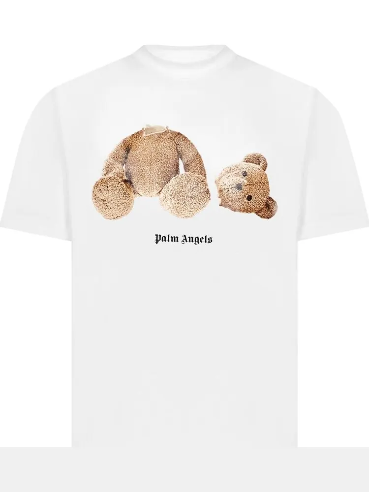Футболка Palm Angels Bear Classic Tee 'White/Brown' — изображение 1 из 2, коричневый