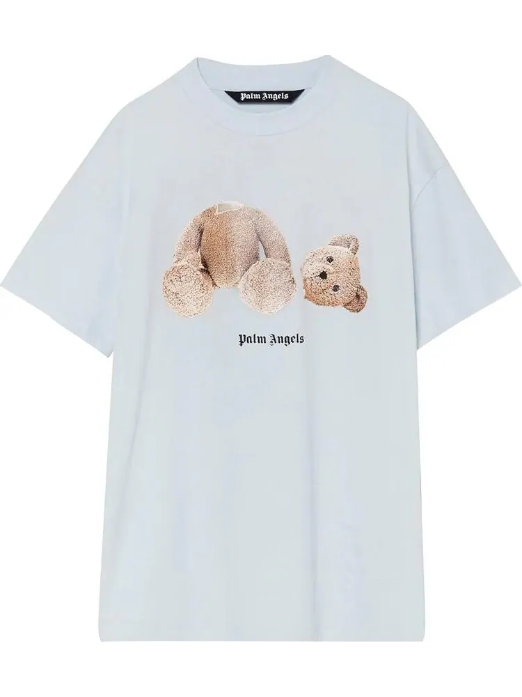 Футболка Palm Angels Bear Classic Tee 'Illusion Blue/Brown' — изображение 1 из 2, синий
