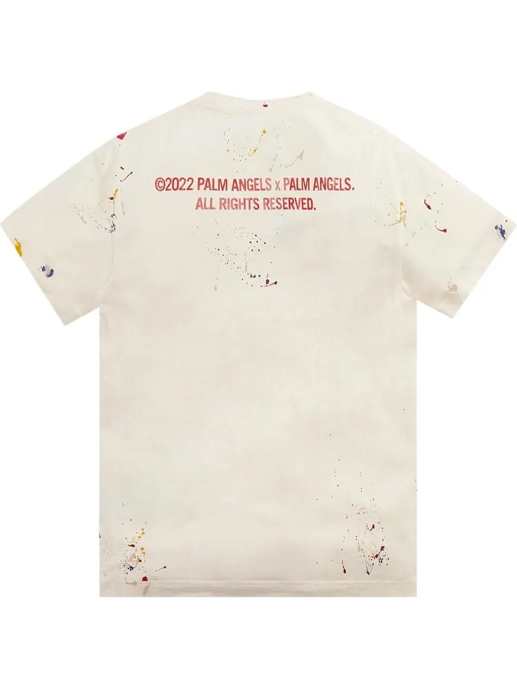 Футболка Palm Angels PXP Painted Classic Tee 'Off White/Red' — изображение 2 из 2, бежевый