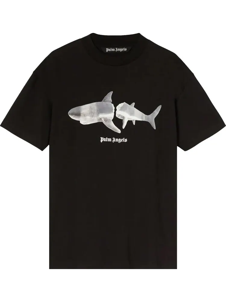 Футболка Palm Angels Shark Classic Tee 'Black/White' — изображение 1 из 1, черный