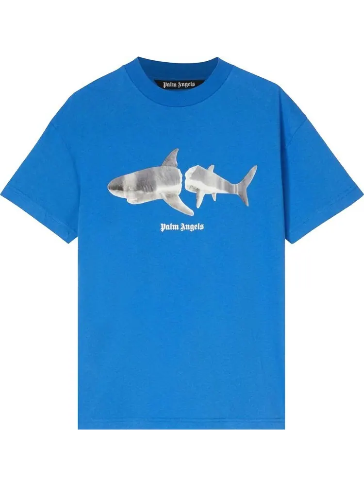 Футболка Palm Angels Shark Classic Tee 'Blue/White' — изображение 1 из 1, синий