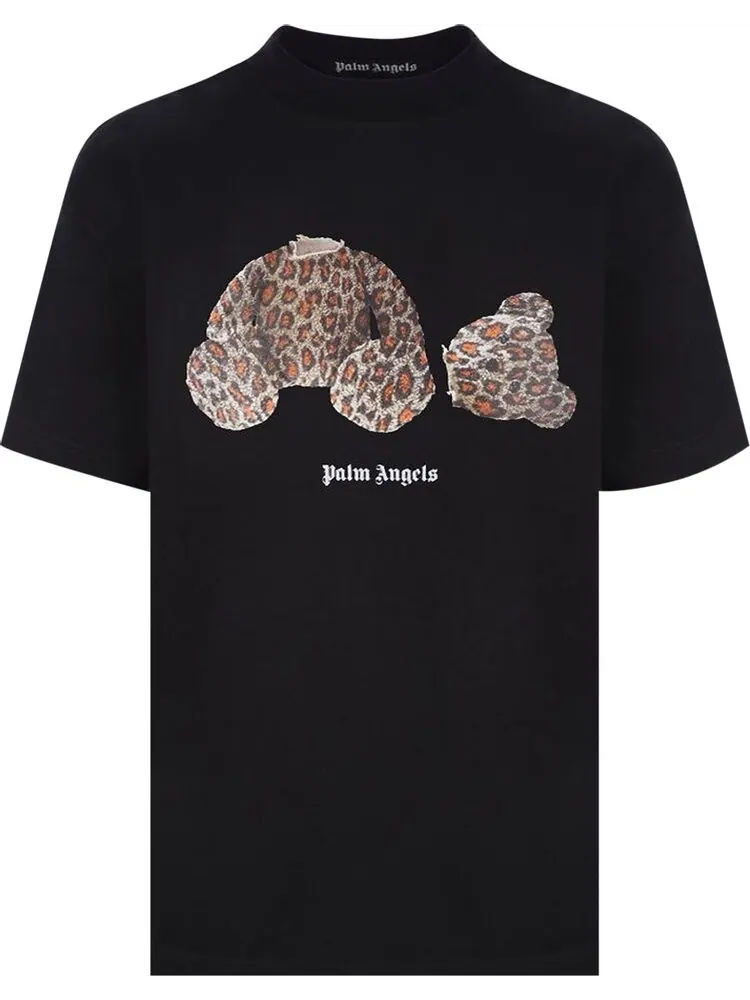 Футболка Palm Angels Leopard Bear Classic Tee 'Black/Brown' — изображение 1 из 1, черный