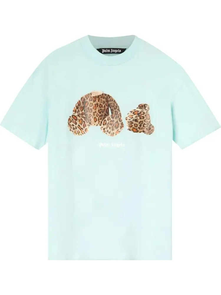 Футболка Palm Angels PA Leopard Bear Classic Tee 'Sea Foam/Brown' — изображение 1 из 1, зеленый