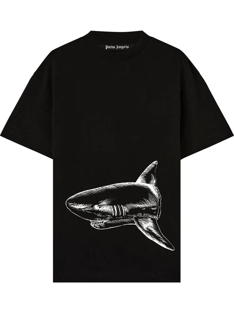 Футболка Palm Angels Broken Shark Classic Tee 'Black' — изображение 1 из 1, черный