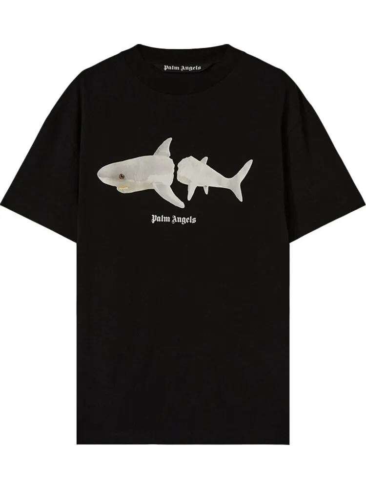 Футболка Palm Angels Shark Classic Tee 'Black/White' — изображение 1 из 1, черный