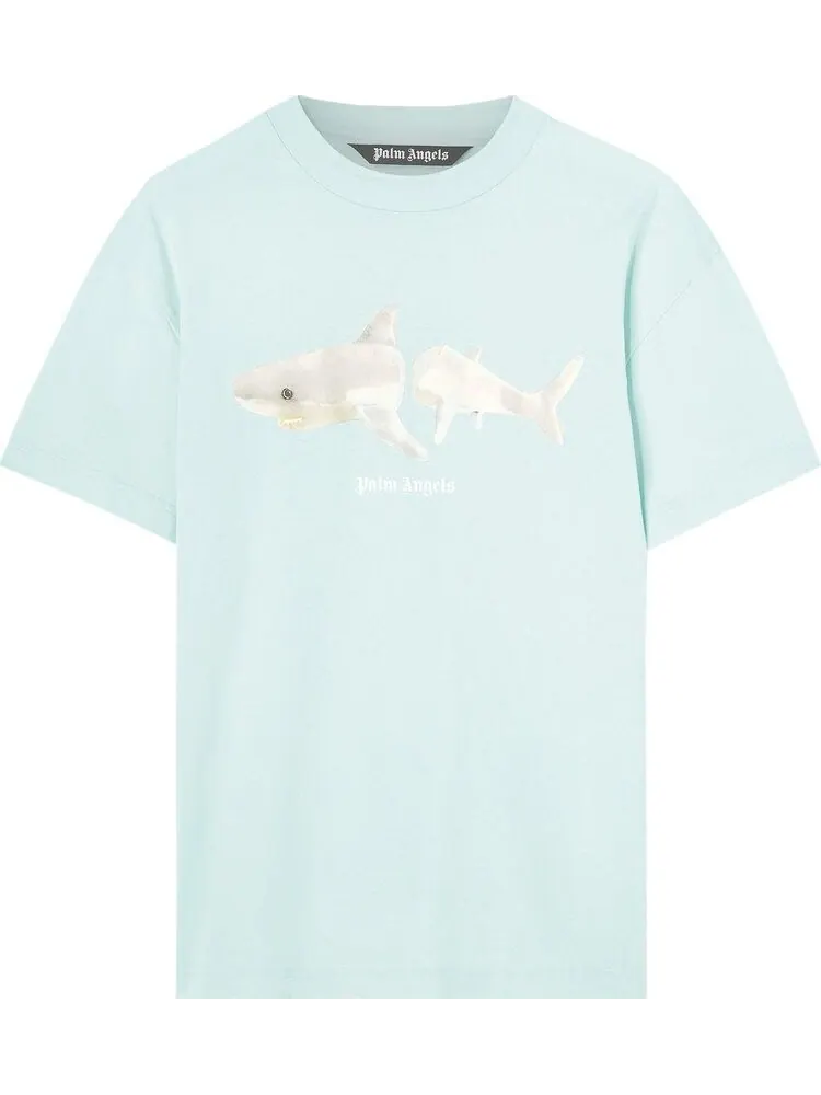 Футболка Palm Angels Shark Classic Tee 'Light Blue/White' — изображение 1 из 1, синий