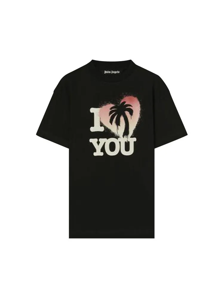 Футболка Palm Angels I Palm You Tee — изображение 1 из 1, черный/бежевый/красный