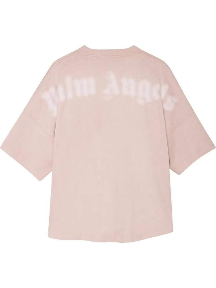 Футболка Palm Angels Blurred Logo Over Tee 'Mauve/White' — изображение 2 из 2, фиолетовый