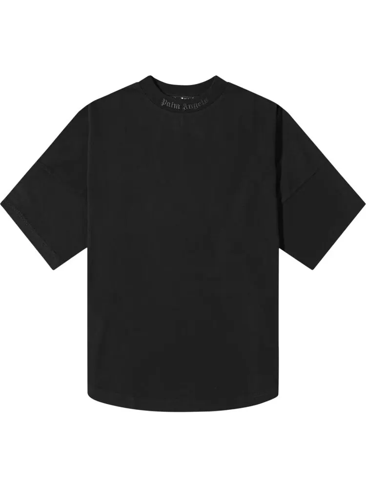 Футболка Palm Angels Glitter Classic Logo Over T-Shirt 'Black/Black' — изображение 1 из 1, черный