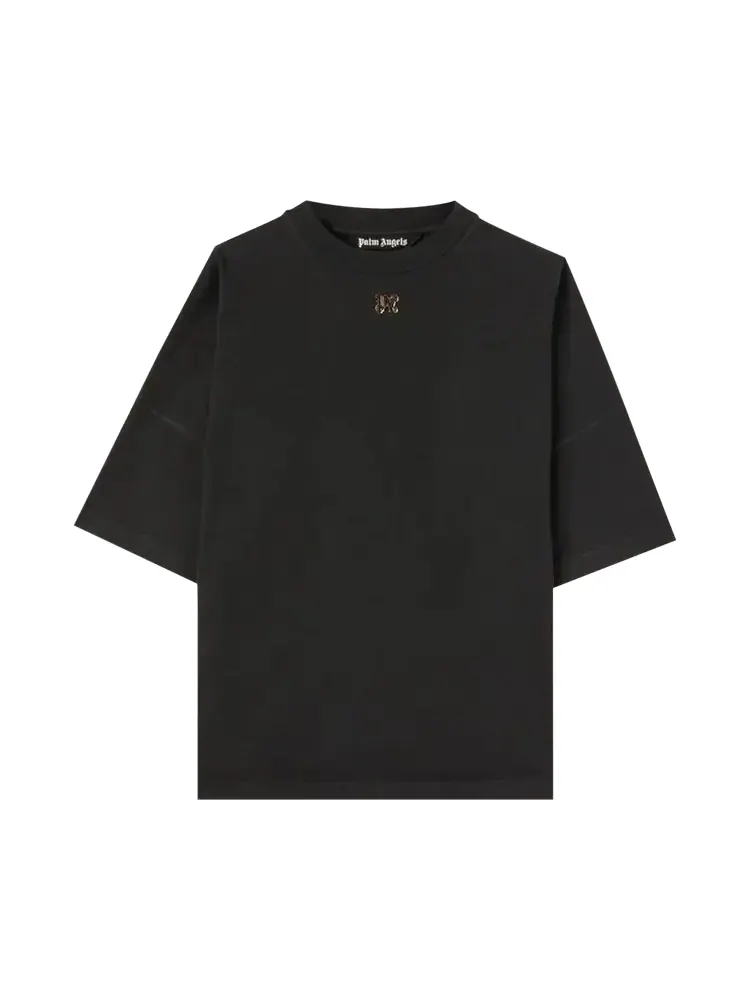 Футболка Palm Angels Foggy Logo Over 'Black/White' — изображение 1 из 2, черный